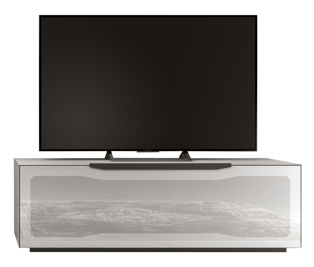 Munari TV-Lowboard RAVENNA TV-Lowboard in moderner Frontansicht mit großem Flachbildfernseher darauf