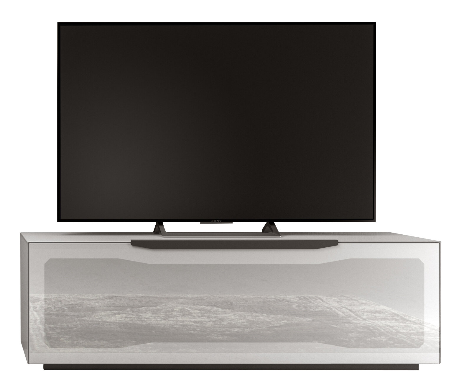 Munari TV-Lowboard RAVENNA TV-Lowboard in moderner Frontansicht mit großem Flachbildfernseher darauf