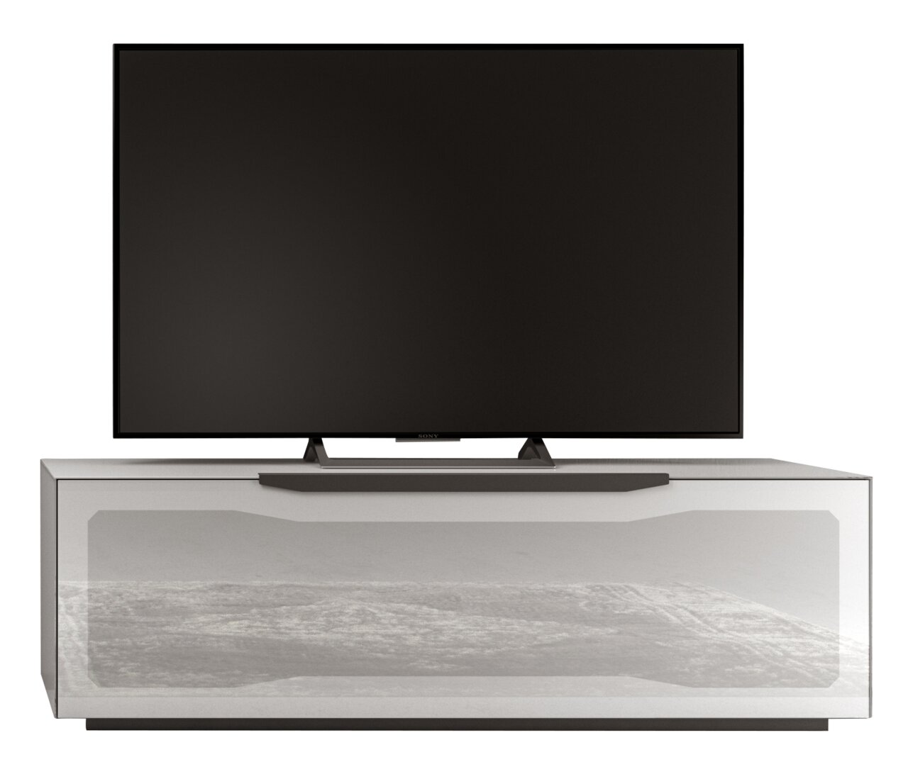 Munari TV-Lowboard RAVENNA TV-Lowboard in moderner Frontansicht mit großem Flachbildfernseher darauf