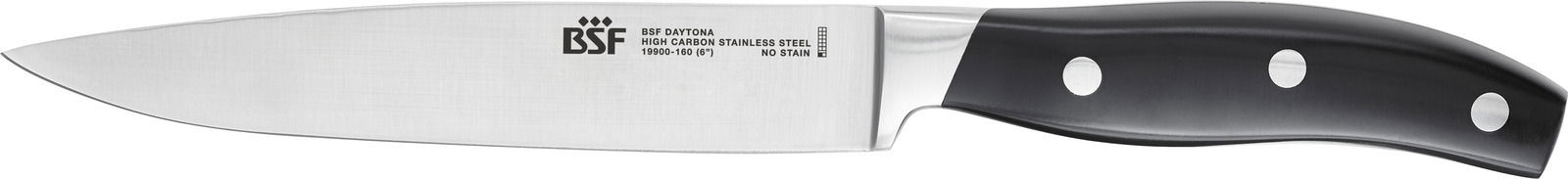 BSF Fleischmesser DAYTONA Fleischmesser mit schwarzem Griff und Edelstahlklinge, seitliche Ansicht