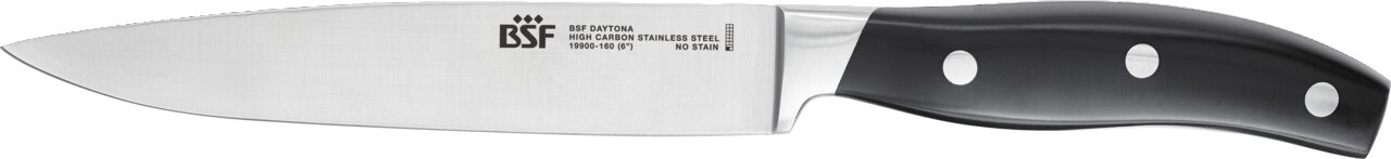 BSF Fleischmesser DAYTONA Fleischmesser mit schwarzem Griff und Edelstahlklinge, seitliche Ansicht