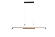 Moderne LED-Hängeleuchte in minimalistischem Design, seitliche Perspektive