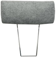 Graue Kopfstütze mit Metallgestell, Vorderansicht