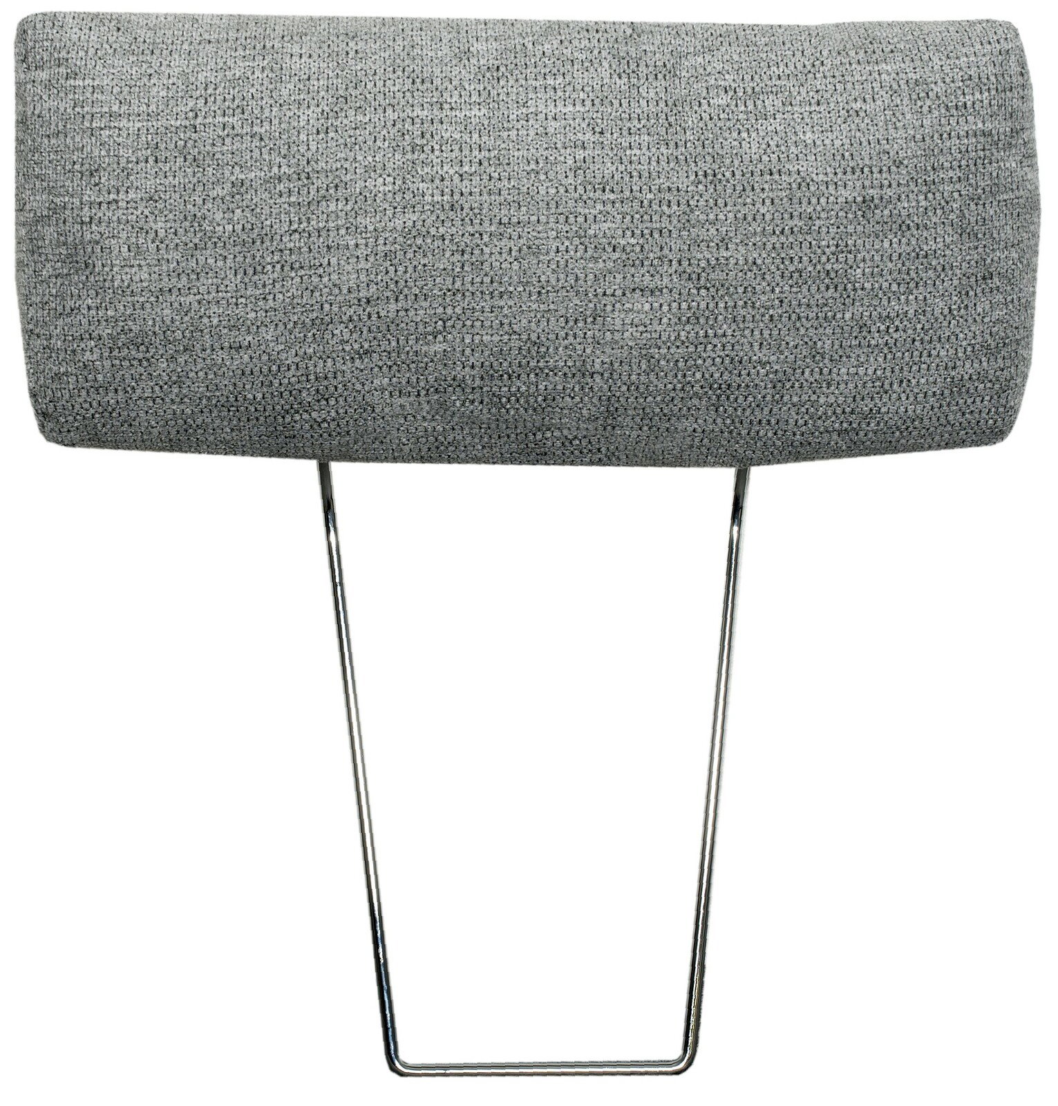 Graue Kopfstütze mit Metallgestell, Vorderansicht