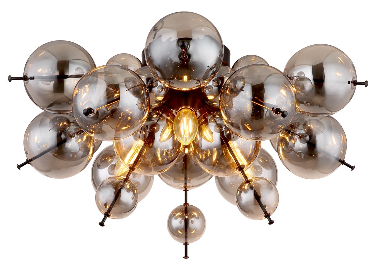 Globo Lighting Deckenleuchte UDO Moderne Deckenleuchte mit mehreren kugelförmigen Glaselementen, von unten betrachtet.