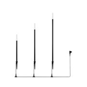 3er-Set LED-Gartenleuchten in unterschiedlicher Höhe, seitliche Ansicht