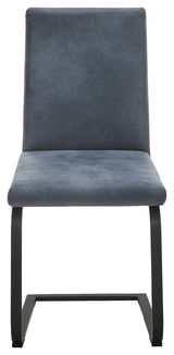 Freischwinger-Stuhl in grauem Stoff, Vorderansicht