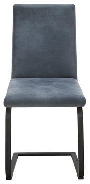 Freischwinger-Stuhl in grauem Stoff, Vorderansicht