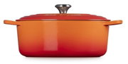 Ovaler Bräter 31cm in Ofenrot, seitliche Perspektive
