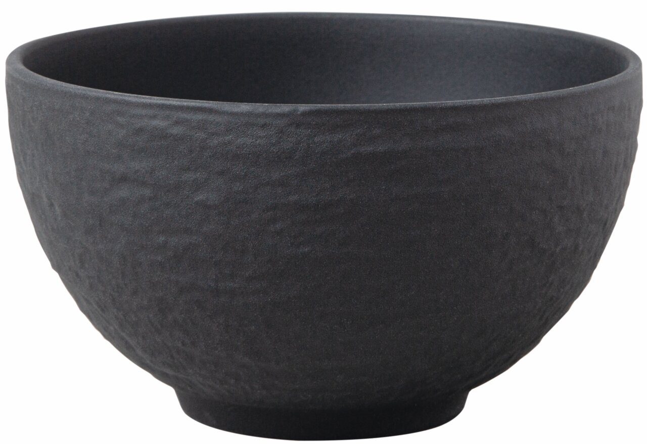 Villeroy & Boch Bowl MANUFACTURE ROCK Schwarze Schale mit rauer Oberfläche, seitliche Perspektive