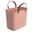 Rosa Multibag Style 25l mit braunen Griffen, seitliche Perspektive