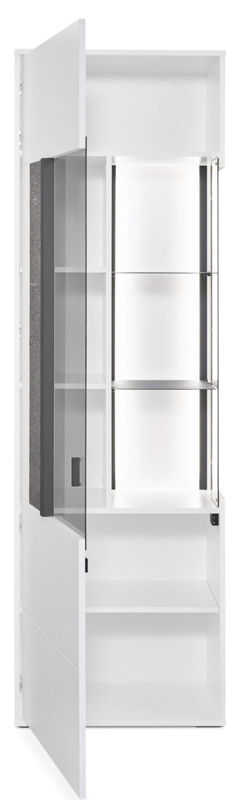 Set one by Musterring Vitrine links DELTONA Vitrine links mit geöffneter Glastür, seitliche Perspektive