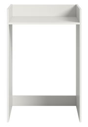 Weißer Waschmaschinenumbau aus Holz, frontal betrachtet