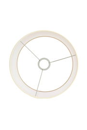 Runder Lampenschirm von oben mit Metallstreben und zentraler Halterung