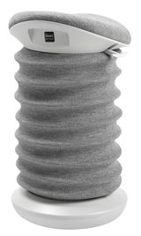 Grauer Aktiv-Sitzhocker mit wellenförmigem Design, seitliche Perspektive