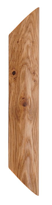 Holzverkleidung einer LED-Wandleuchte, seitliche Perspektive