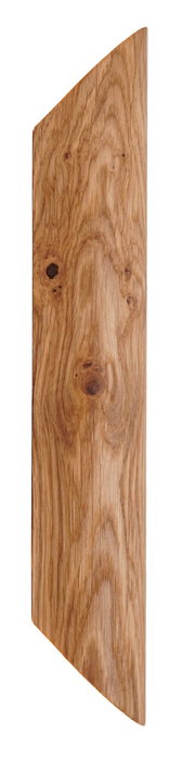 Holzverkleidung einer LED-Wandleuchte, seitliche Perspektive