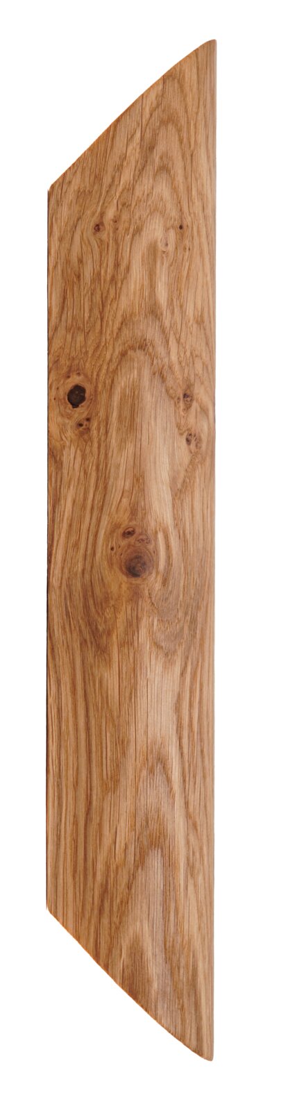 Holzverkleidung einer LED-Wandleuchte, seitliche Perspektive