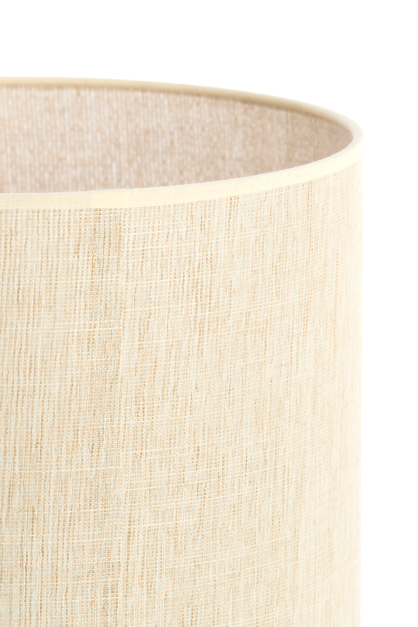 Light&Living Lampenschirm BRESKA Nahaufnahme eines zylindrischen, beigen Lampenschirms aus strukturiertem Stoff, seitliche Perspektive