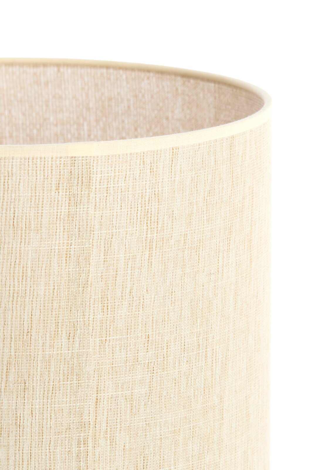 Light&Living Lampenschirm BRESKA Nahaufnahme eines zylindrischen, beigen Lampenschirms aus strukturiertem Stoff, seitliche Perspektive