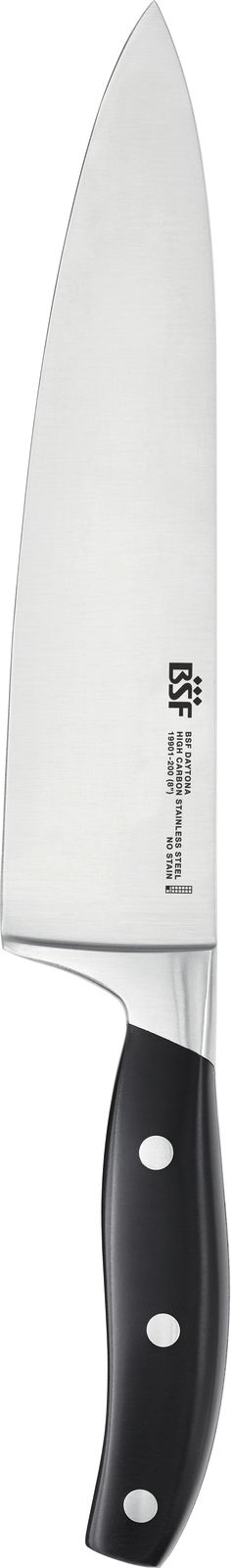 BSF Kochmesser DAYTONA Kochmesser mit schwarzem Griff und silberner Klinge, seitliche Ansicht