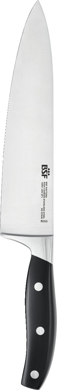 BSF Kochmesser DAYTONA Kochmesser mit schwarzem Griff und silberner Klinge, seitliche Ansicht