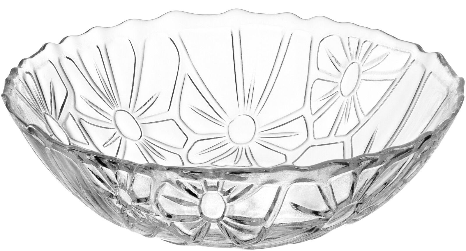 Leonardo Schale Ø21cm Glas-Schale mit Blumenmuster, seitliche Perspektive