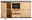 Frontale Ansicht eines Sideboards aus Holz mit offenen Schubladen und Türen, Modell Hom'in Sideboard CAMRON.
