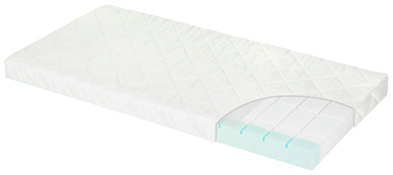 Matratze Traumhimmel 60x120 mit abgerundeter Ecke, seitliche Perspektive