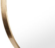 Runder Spiegel mit goldenem Rahmen, Detailansicht von der Seite