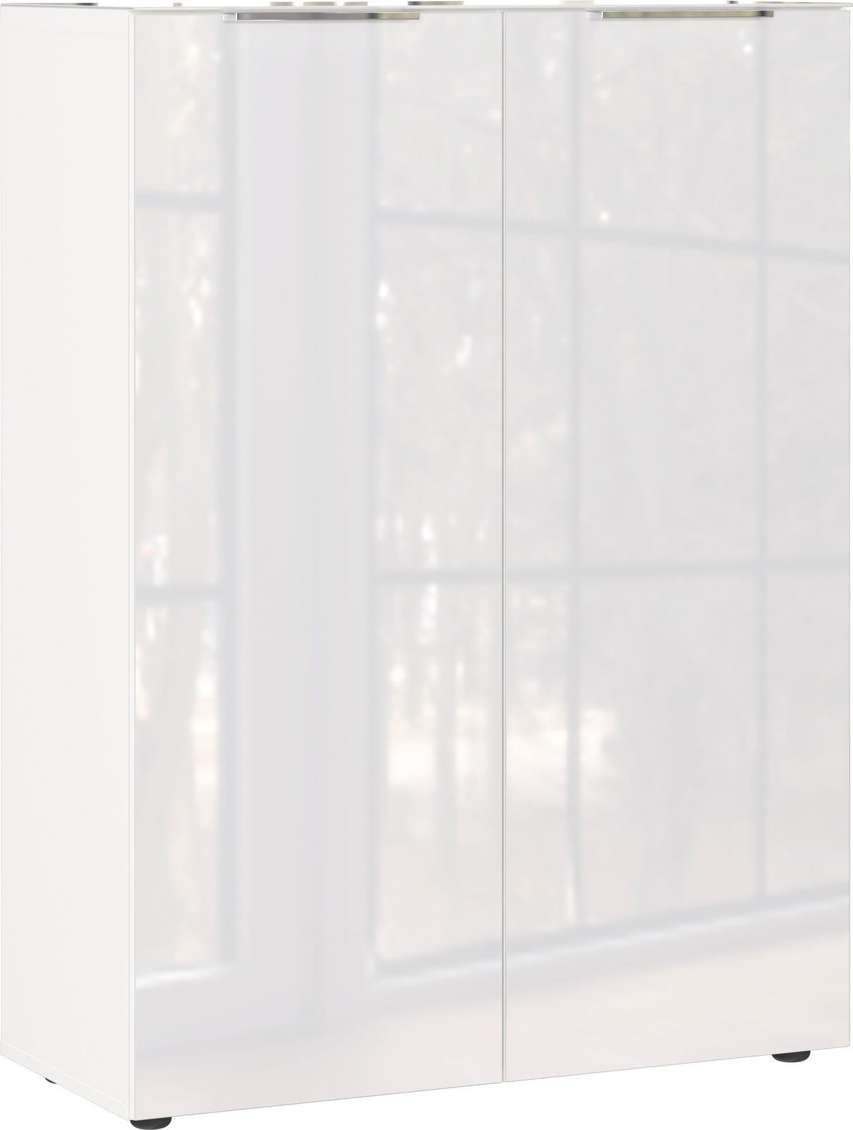 MID.YOU Schuhschrank GENOVA Moderner weißer Schuhschrank mit zwei Türen, Frontansicht