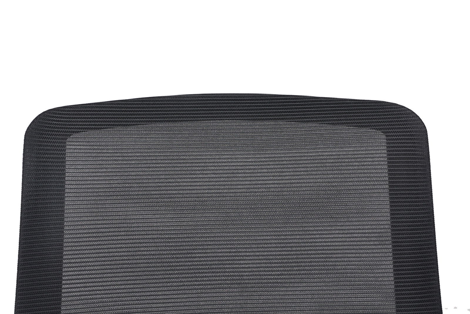 Rückansicht einer schwarzen Netzrückenlehne eines Besucherstuhls