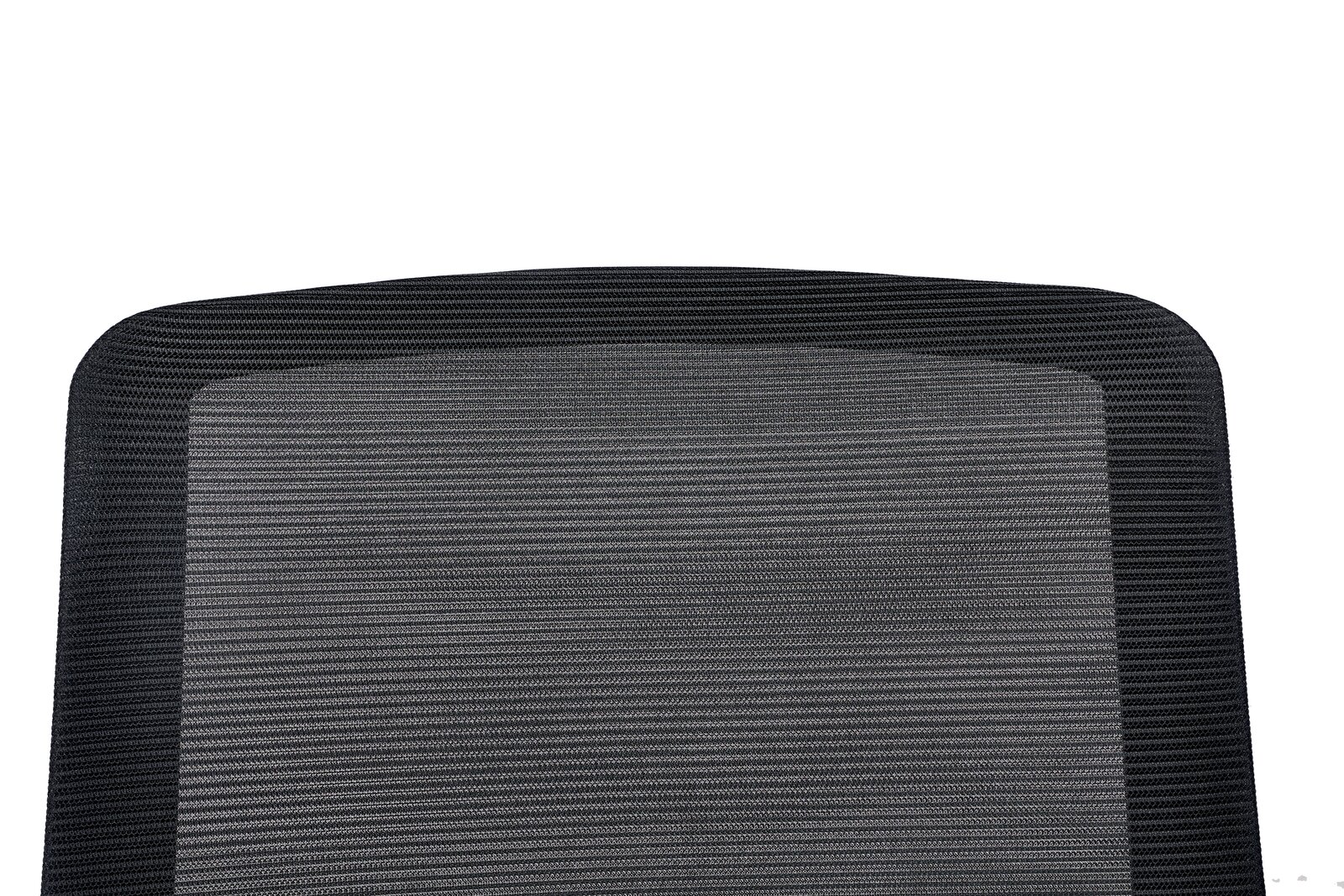 Rückansicht einer schwarzen Netzrückenlehne eines Besucherstuhls