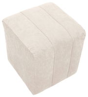 Beiger Hocker aus Stoff in Draufsicht