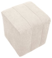 Beiger Hocker aus Stoff in Draufsicht