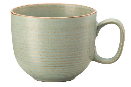 Thomas Cappuccino-Tasse Nature Grüne Cappuccino-Obertasse Leaf mit Streifenmuster, seitliche Perspektive