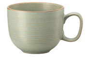 Grüne Cappuccino-Obertasse Leaf mit Streifenmuster, seitliche Perspektive