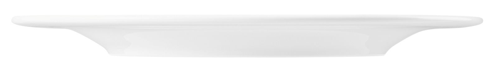Seitenansicht eines weißen Speisetellers, Modell Beat, 27,5 cm von Seltmann Weiden.