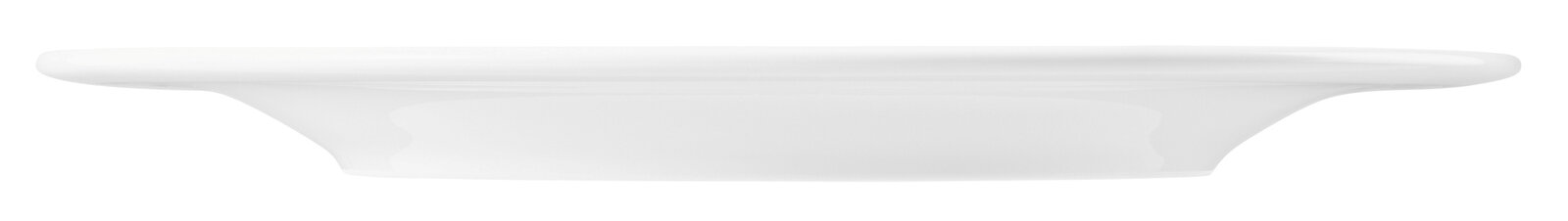 Seitenansicht eines weißen Speisetellers, Modell Beat, 27,5 cm von Seltmann Weiden.