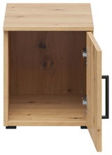 Holz-Aufsatzschrank mit geöffneter Tür, Frontansicht