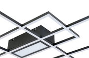 Moderne LED-Deckenleuchte mit geometrischem Design, seitliche Perspektive