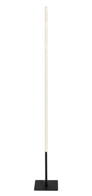Schlanke LED-Stehleuchte mit rechteckigem Sockel, frontal abgebildet.
