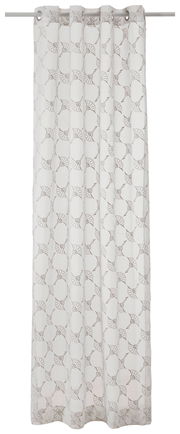 Ösenvorhang J!Airy natur mit geometrischem Muster, Frontalansicht