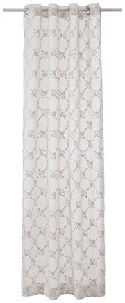 Ösenvorhang J!Airy natur mit geometrischem Muster, Frontalansicht