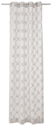 Ösenvorhang J!Airy natur mit geometrischem Muster, Frontalansicht