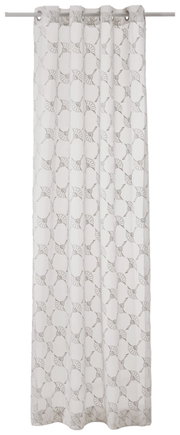 Ooggordijn J!Airy naturel met geometrisch patroon, vooraanzicht
