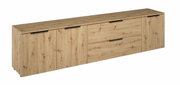 XL TV-Lowboard aus Holz in Eichenoptik, seitliche Perspektive