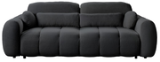 Schwarzes Funktionssofa mit weicher Polsterung, Frontalansicht