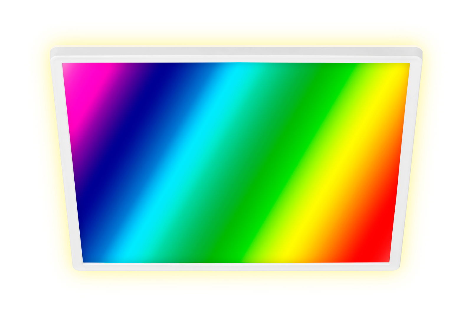 LED-Deckenleuchte mit buntem Farbverlauf, Ansicht von unten