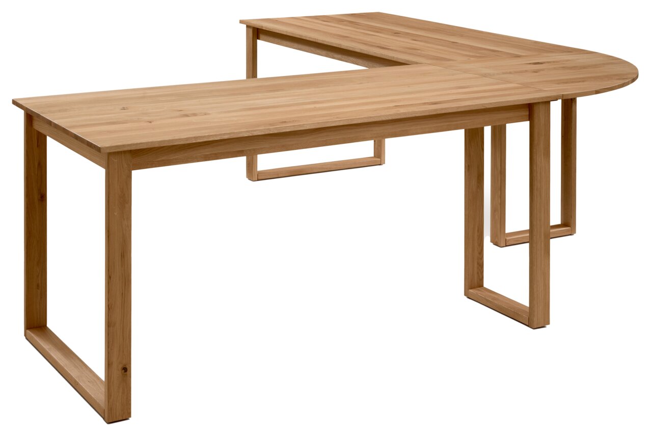 Linea Natura Eckschreibtischkombination DURABLE OFFICE Eckschreibtischkombination aus Holz in L-Form, seitliche Perspektive